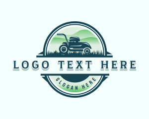 Lawn Mower Gardening Logo