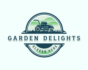 Lawn Mower Gardening logo design