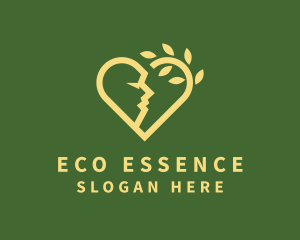 Eco Heart Face logo design