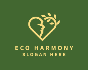 Eco Heart Face logo design