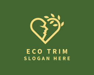 Eco Heart Face logo design