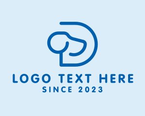 Blue Dog Letter D  logo