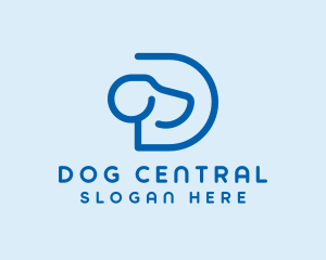 Blue Dog Letter D  logo design