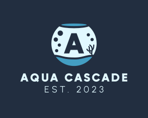 Fishbowl Bubble Water Aquarium  logo design