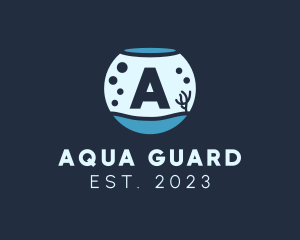 Fishbowl Bubble Water Aquarium  logo design