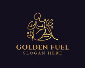 Golden Human Meditation  logo design