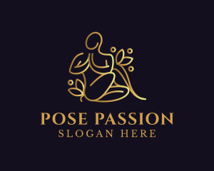 Golden Human Meditation  logo design