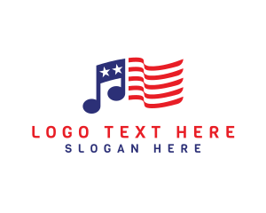 USA Flag Note logo design