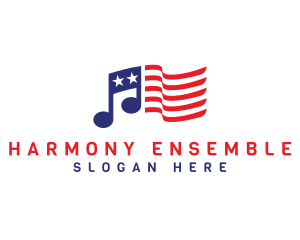 USA Flag Note logo