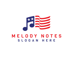 USA Flag Note logo design