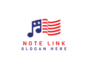 USA Flag Note logo design