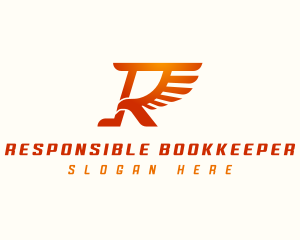 Business Eagle Wing Letter R logo design