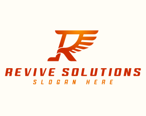 Business Eagle Wing Letter R logo design