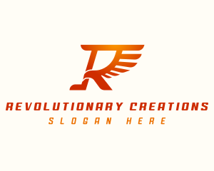 Business Eagle Wing Letter R logo design