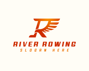 Business Eagle Wing Letter R logo design