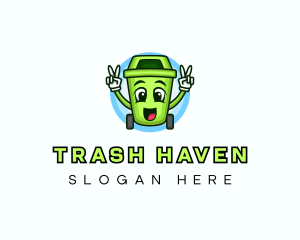 Trash Bin Garbage logo design