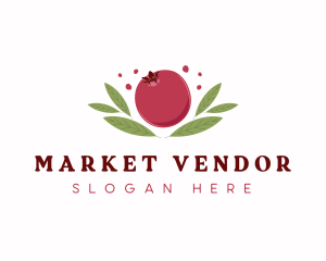 Pomegranate Fruit Market logo design