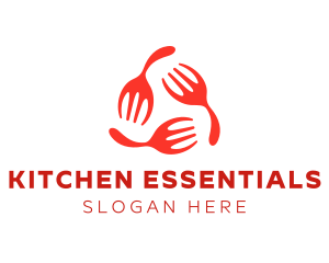 Restaurant Kitchen Fork logo design