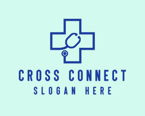 Blue Cross Stethoscope logo design