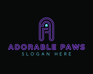 Arcade Game Neon logo design