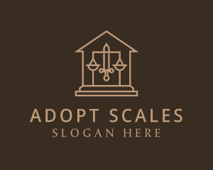 Sword Scale Court House logo design