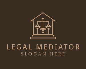 Sword Scale Court House logo design