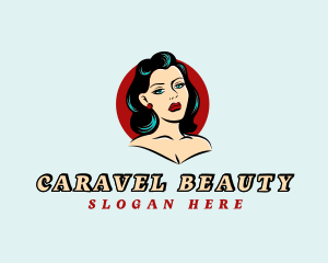 Pinup Woman Beauty logo design