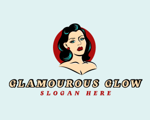 Pinup Woman Beauty logo design