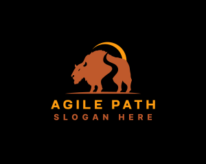 Wild Bison Path logo design