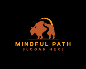 Wild Bison Path logo design