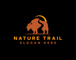 Wild Bison Path logo design