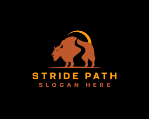 Wild Bison Path logo design