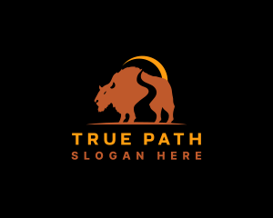 Wild Bison Path logo design