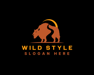 Wild Bison Path logo design