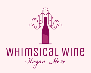 Wine Bottle Vines logo design