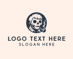 Skull Smoking Pipe Punk logo