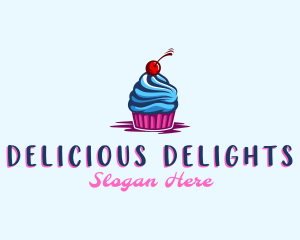 Sweet Cupcake Cherry logo design