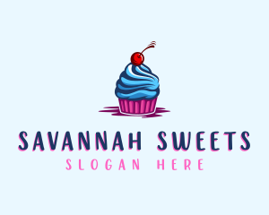 Sweet Cupcake Cherry logo design