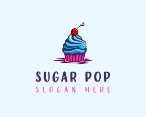 Sweet Cupcake Cherry logo design