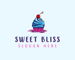 Sweet Cupcake Cherry logo design