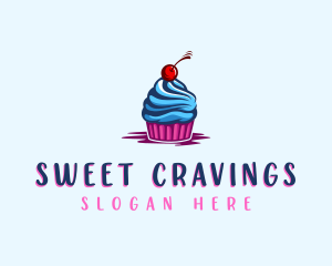 Sweet Cupcake Cherry logo design