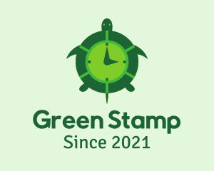 Green Turtle Clock logo design