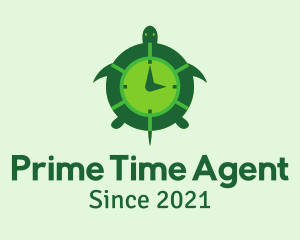 Green Turtle Clock logo design