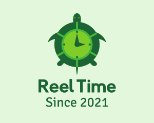 Green Turtle Clock logo design