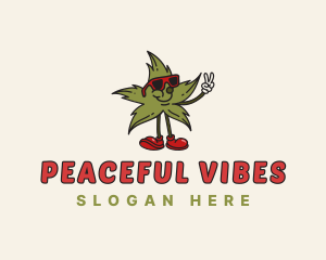 Peace Sunglasses Marijuana logo design