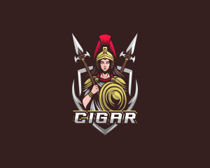 Goddess Spear Shield logo design