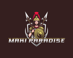 Goddess Spear Shield logo design