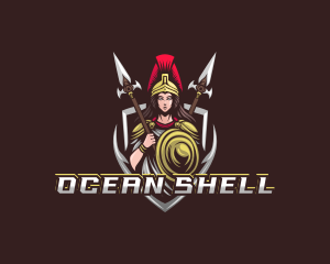 Goddess Spear Shield logo design