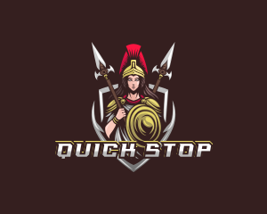 Goddess Spear Shield logo design