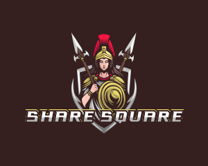 Goddess Spear Shield logo design